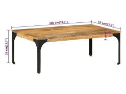 Hot Mesa de centro | Mesa de apoio | Mesa de café 100x55x35 cm madeira de mangueira maciça Castanho