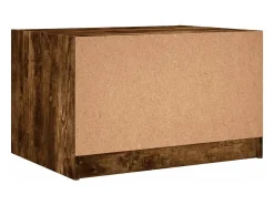 Mesa De Centro| Mesa de centro | Mesa de apoio c/ portas de vidro 68x50x42 cm carvalho fumado Castanho