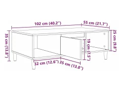Mesa de centro | Mesa de apoio Carvalho sonoma 103.5x60x35 cm^ Mesa De Centro