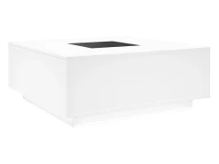 Discount Mesa de centro | Mesa de apoio luzes LED Infinity 100x100x40 cm Branco