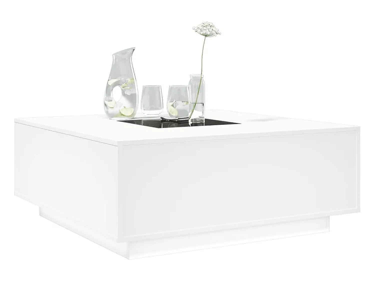 Discount Mesa de centro | Mesa de apoio luzes LED Infinity 100x100x40 cm Branco