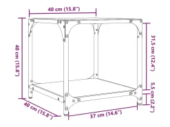 Mesa De Centro| Mesa de centro | Mesa de apoio c/ topo em vidro 40x40x40 cm aço Transparente
