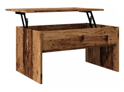 Mesa De Centro| Mesa de centro | Mesa de apoio 80x50.5x41.5 cm derivados madeira madeira velha Castanho