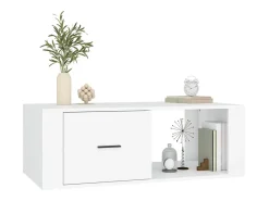 New Mesa de centro | Mesa de apoio 100x50.5x35 cm derivados de madeira Branco