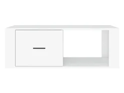 New Mesa de centro | Mesa de apoio 100x50.5x35 cm derivados de madeira Branco