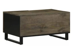 Mesa De Centro* Mesa de centro | Mesa de apoio 80x50x40 cm madeira de mangueira maciça Preto