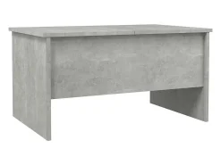 Mesa de centro | Mesa de apoio 80x50x42.5 cm madeira processada cinza cimento^ Mesa De Centro