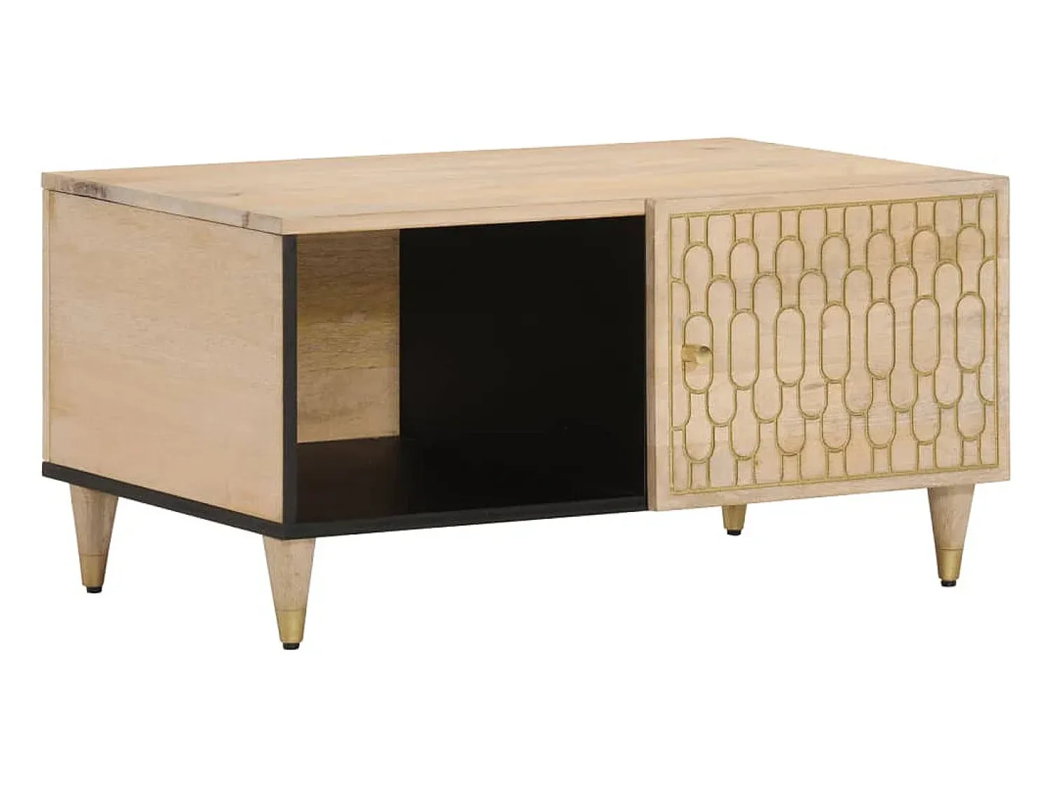 Mesa De Centro* Mesa de centro | Mesa de apoio | Mesa de café 80x50x40 cm madeira de mangueira maciça Castanho