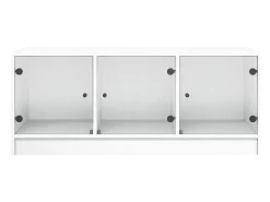 Mesa de centro | Mesa de apoio c/ portas de vidro 102x50x42 cm^ Mesa De Centro
