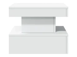 Mesa de centro | Mesa de apoio com luzes LED 50x50x40 cm Branco