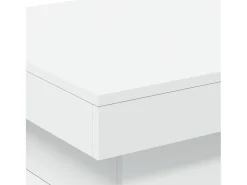 Mesa de centro | Mesa de apoio com luzes LED 50x50x40 cm Branco