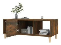 Mesa De Centro* Mesa de centro | Mesa de apoio 102x50x40 cm derivados madeira carvalho fumado Castanho