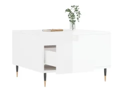 Mesa De Centro| Mesa de centro | Mesa de apoio 55x55x36.5 cm derivados madeira brilhante Branco