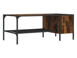Mesa De Centro| Mesa de centro | Mesa de apoio | Mesa de café c/ prateleira derivados de madeira carvalho fumado Castanho