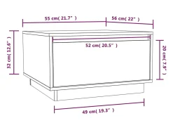 Mesa De Centro| Mesa de centro | Mesa de apoio 55x56x32 cm pinho maciço mel Castanho