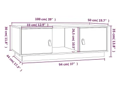 Online Mesa de centro | Mesa de apoio 100x50x35 cm pinho maciço cinza Cinzento