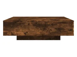 Best Mesa de centro | Mesa de apoio com luzes LED 100x100x31 cm carvalho fumado Castanho