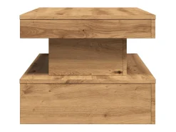 Mesa De Centro* Mesa de centro | Mesa de apoio com luzes LED 90x50x40 cm carvalho artisiano Castanho