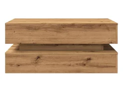 Mesa de centro | Mesa de apoio com luzes LED 90x50x40 cm carvalho artisiano Castanho