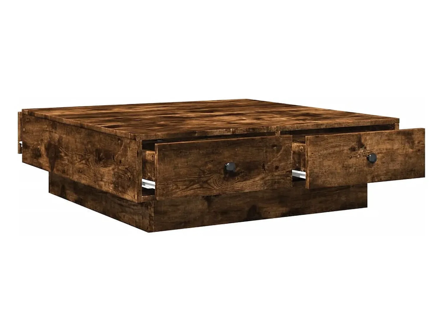 Mesa de centro | Mesa de apoio 90x90x28 cm derivados de madeira carvalho fumado^ Mesa De Centro