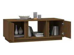 New Mesa de centro | Mesa de apoio 110x50x40cm madeira de pinho maciça mel Castanho