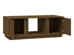 New Mesa de centro | Mesa de apoio 110x50x40cm madeira de pinho maciça mel Castanho