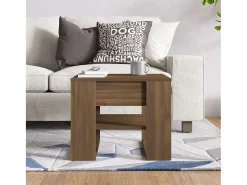 Mesa De Centro| Mesa de centro | Mesa de apoio 55.5x55x45 cm derivados de madeira carvalho fumado Castanho