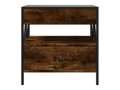 Hot Mesa de centro | Mesa de apoio luzes LED Infinity 50x50x51 cm carvalho fumado Castanho