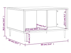 Mesa De Centro| Mesa de centro | Mesa de apoio 60x50x36.5cm derivados madeira carvalho Castanho
