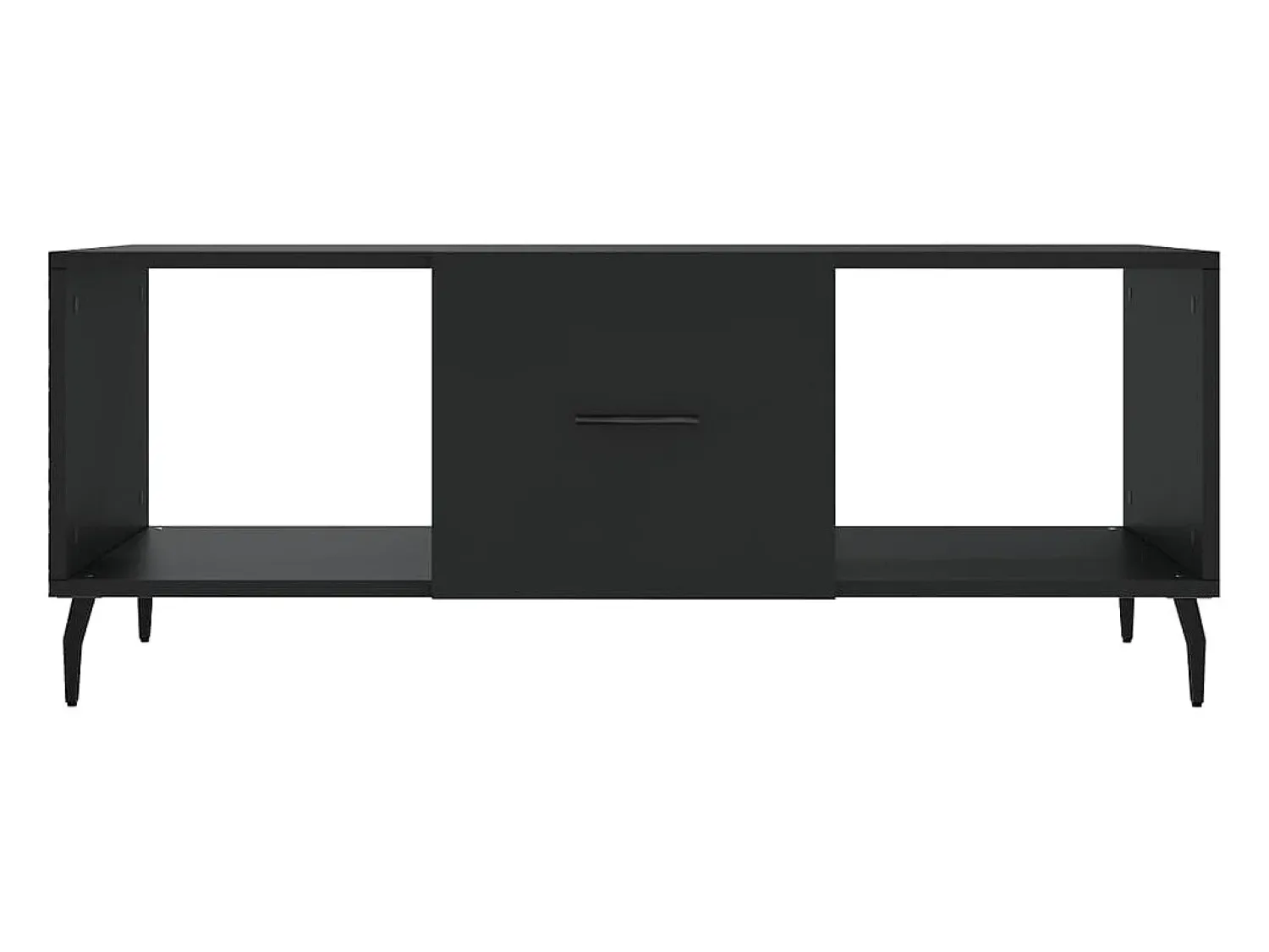 Mesa De Centro| Mesa de centro | Mesa de apoio 102x50x40 cm madeira processada Preto