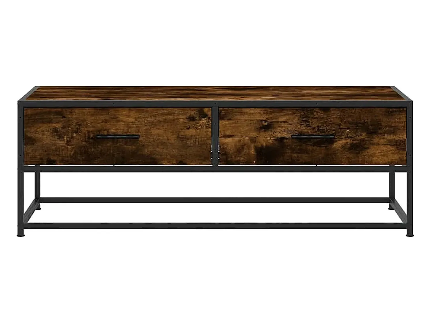 Mesa de centro | Mesa de apoio 100x50x35cm deriv. madeira/metal carvalho fumado^ Mesa De Centro