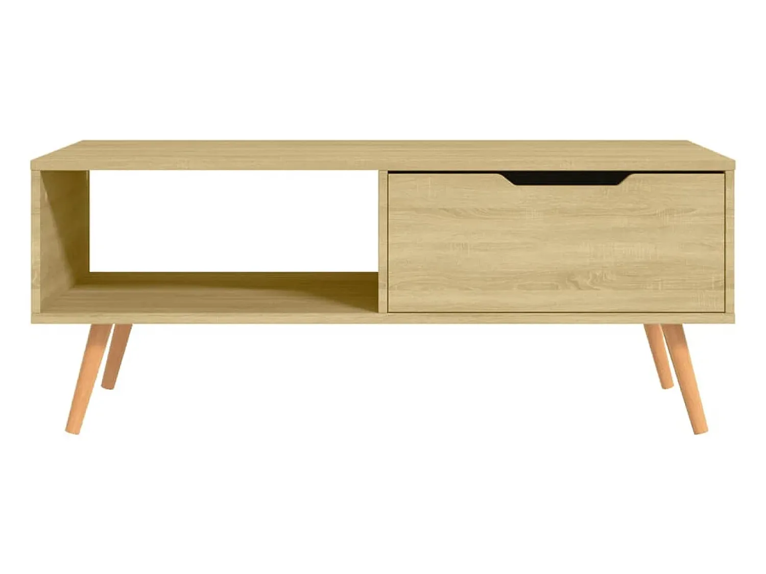 Mesa De Centro| Mesa de centro | Mesa de apoio 100x49.5x43 cm derivados madeira carvalho sonoma Castanho