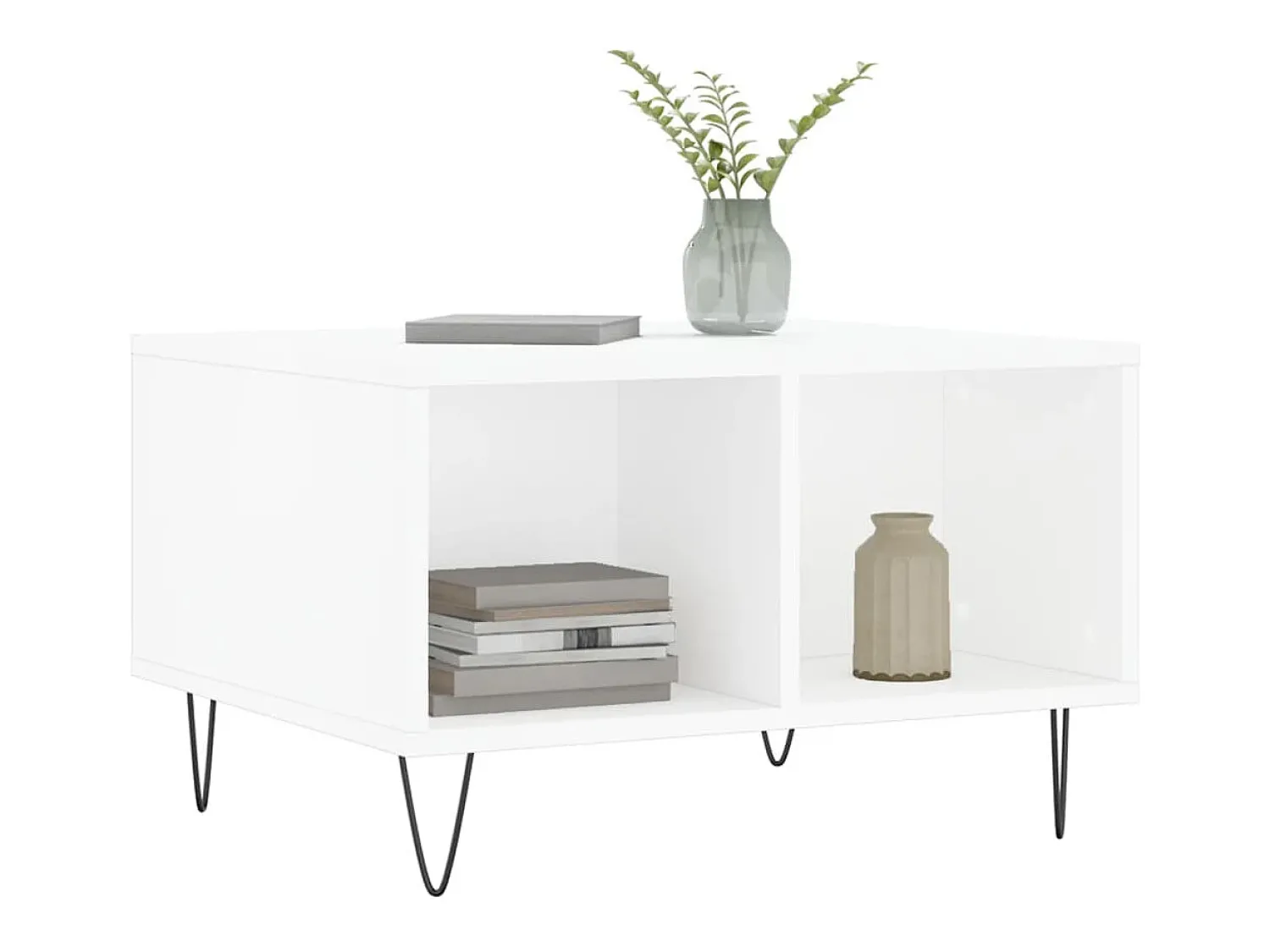 Mesa De Centro* Mesa de centro | Mesa de apoio 60x50x36.5 cm derivados de madeira Branco