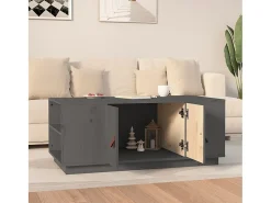 Outlet Mesa de centro | Mesa de apoio 100x50x41 cm madeira de pinho maciça cinza Cinzento