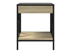 Outlet Mesa de centro | Mesa de apoio luzes LED Infinity 40x40x49 cm carvalho sonoma Castanho