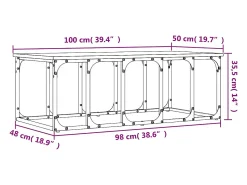 Mesa De Centro* Mesa de centro | Mesa de apoio 100x50x35.5 cm derivados madeira sonoma Cinzento