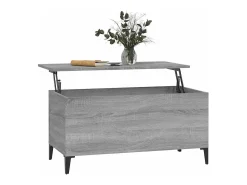 Mesa De Centro| Mesa de centro | Mesa de apoio 90x44.5x45 cm derivados de madeira cinza sonoma Cinzento