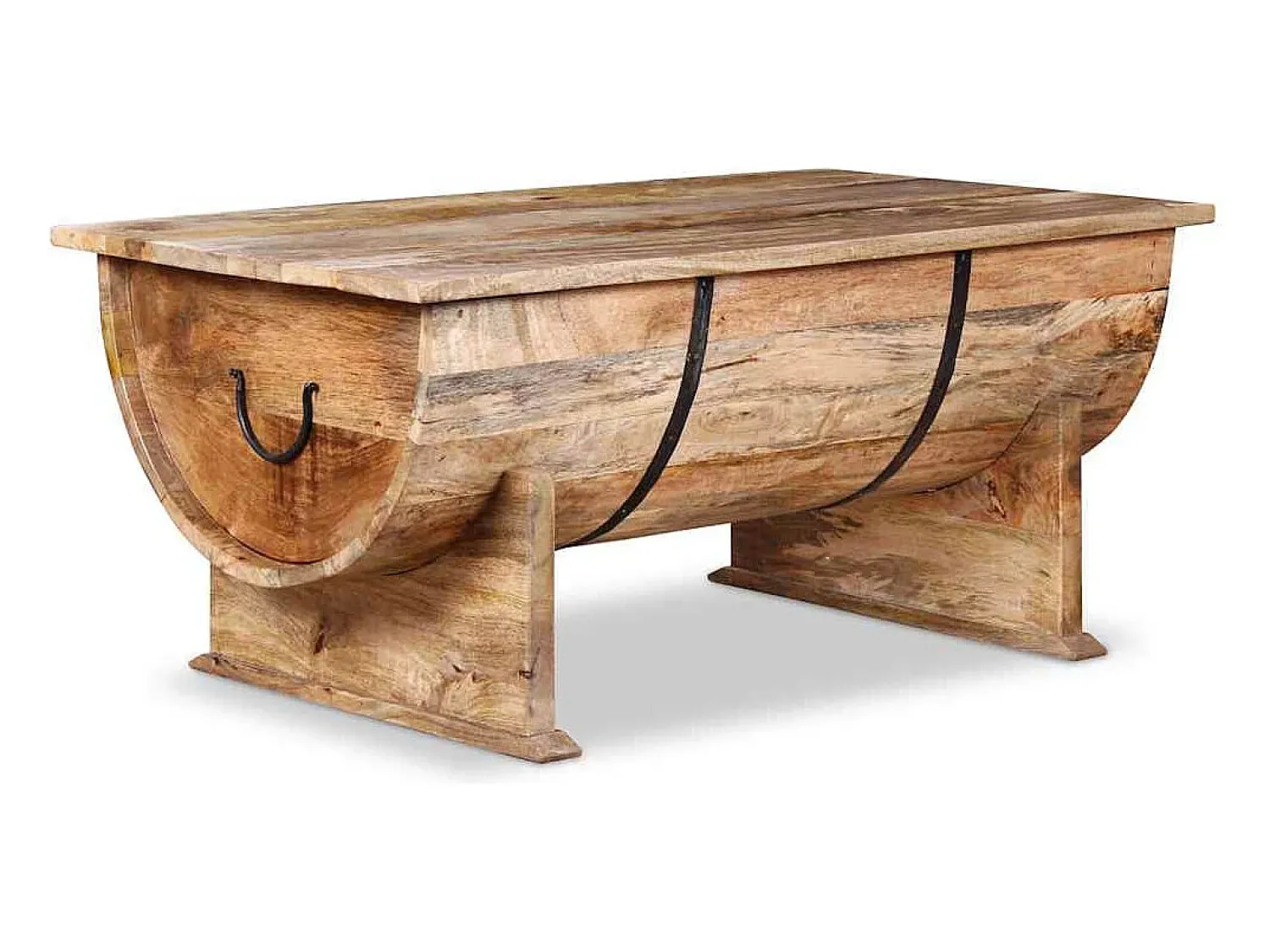 Mesa De Centro* Mesa de centro | Mesa de apoio madeira de mangueira maciça 88x50x40 cm Castanho