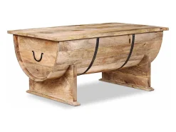 Mesa De Centro* Mesa de centro | Mesa de apoio madeira de mangueira maciça 88x50x40 cm Castanho