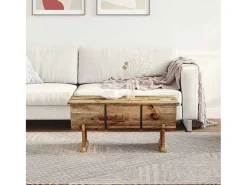 Mesa De Centro* Mesa de centro | Mesa de apoio madeira de mangueira maciça 88x50x40 cm Castanho