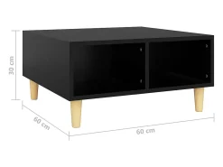 Clearance Mesa de centro | Mesa de apoio 60x60x30 cm contraplacado Preto