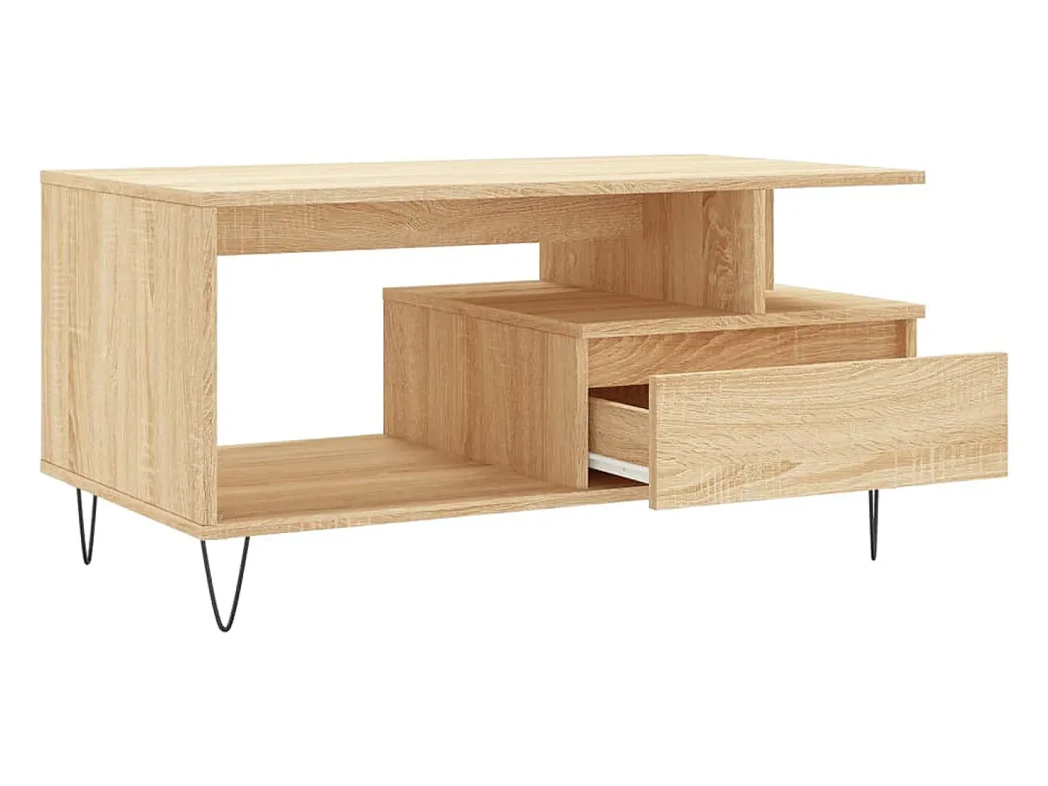 Mesa De Centro* Mesa de centro | Mesa de apoio 90x49x45 cm derivados de madeira carvalho sonoma Castanho