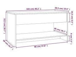 Mesa de centro | Mesa de apoio 102x50x52.5 cm madeira processada sonoma cinza^ Mesa De Centro