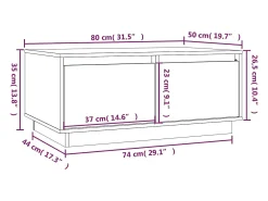 Mesa de centro | Mesa de apoio 80x50x35 cm madeira de pinho maciça -mel^ Mesa De Centro