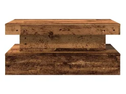 Mesa de centro | Mesa de apoio com luzes LED 90x50x40 cm madeira velha^ Mesa De Centro