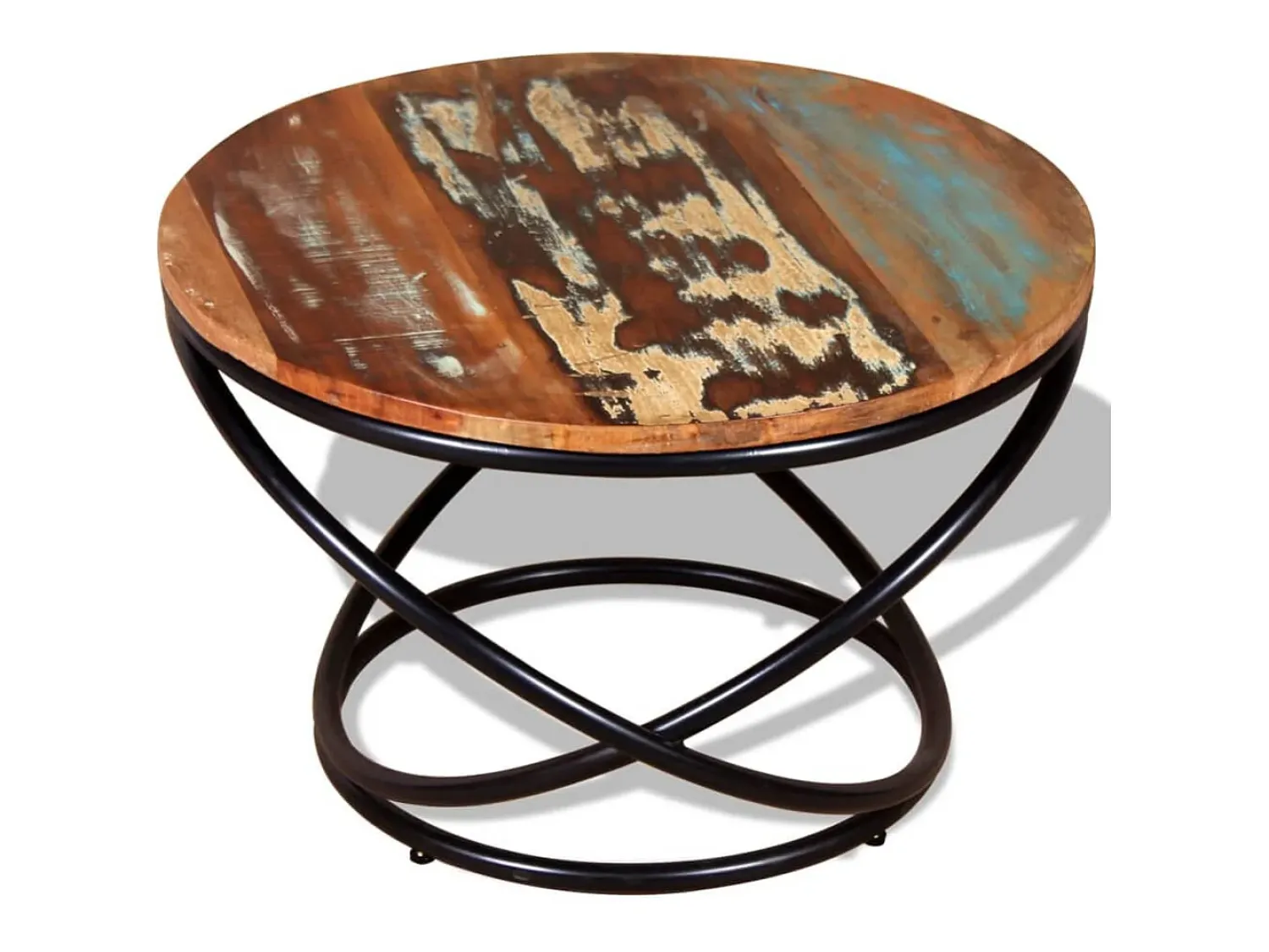 Mesa de centro | Mesa de apoio 60x60x40 cm madeira reciclada maciça^ Mesa De Centro