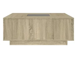 Mesa de centro | Mesa de apoio luzes LED Infinity 100x100x40 cm carvalho sonoma^ Mesa De Centro