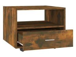 Mesa de centro | Mesa de apoio 55x55x40 cm derivados de madeira carvalho fumado^ Mesa De Centro
