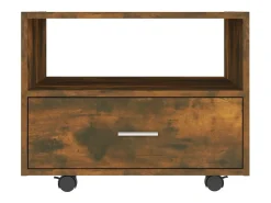 Mesa de centro | Mesa de apoio 55x55x40 cm derivados de madeira carvalho fumado^ Mesa De Centro