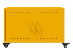 Mesa De Centro| Mesa de centro | Mesa de apoio 68x50x43.5 cm aço mostarda Amarelo